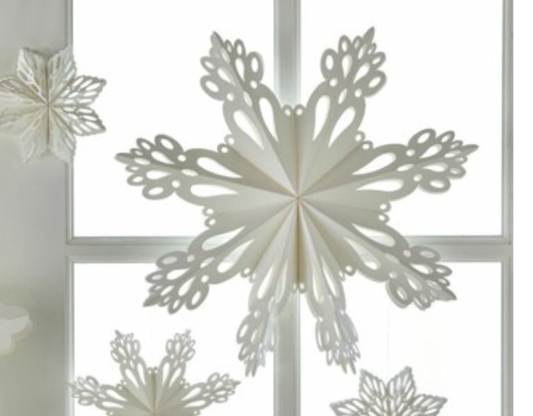 Snowbird Snowflake Paper Hanging Decor - 9"