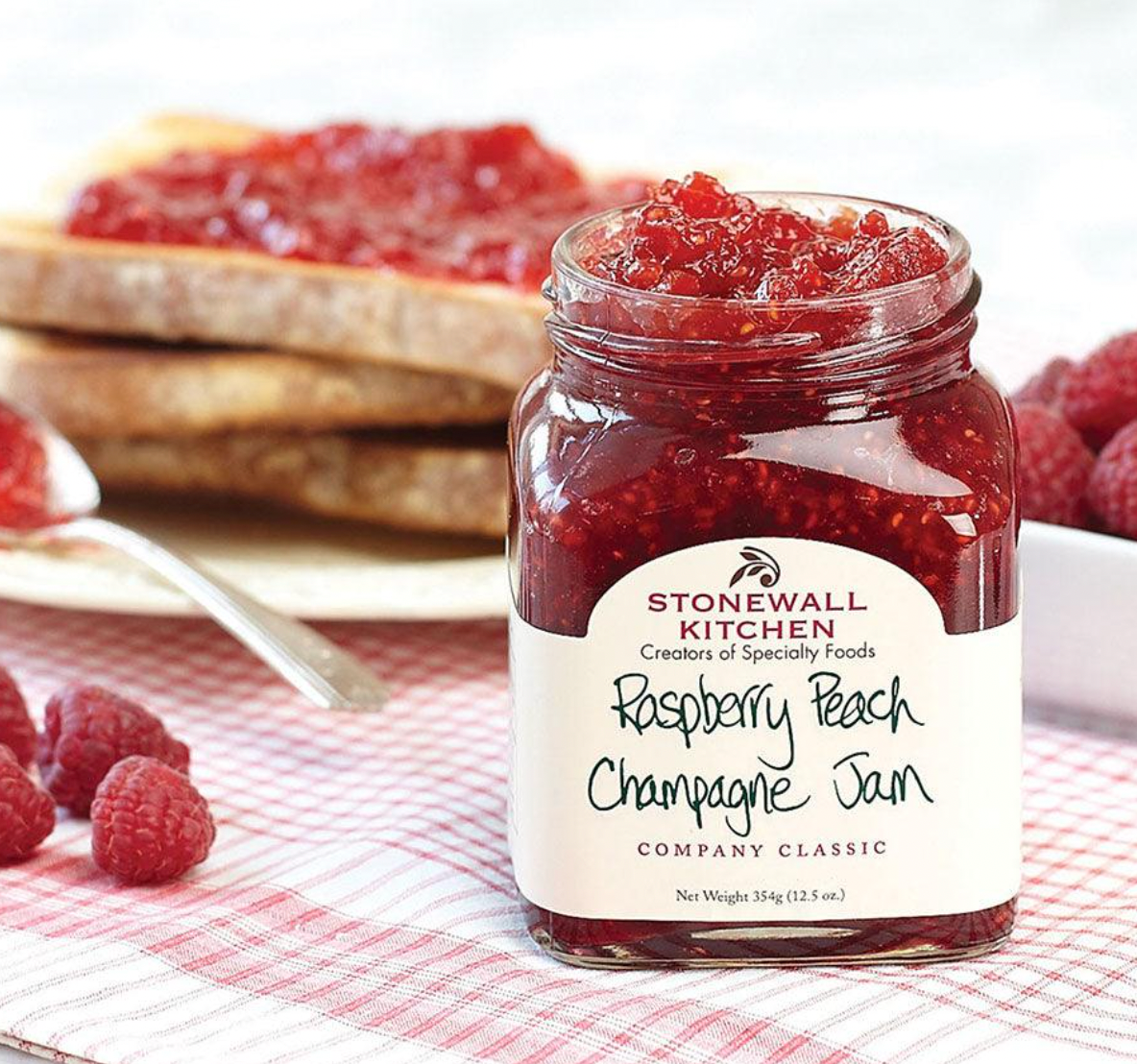 Raspberry Peach Champagne Jam