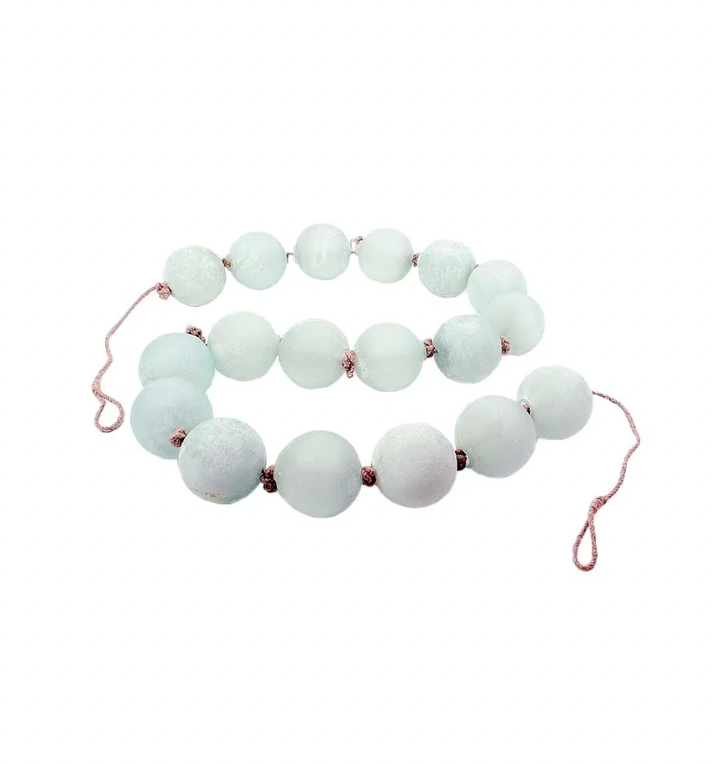 Frosted Glass Ball Garland - Light Blue
