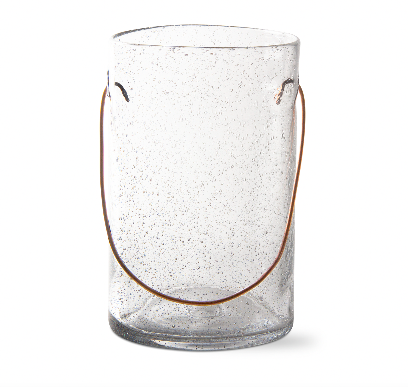 Bubble Glass Copper Handle Candle Holders (2 Sizes)