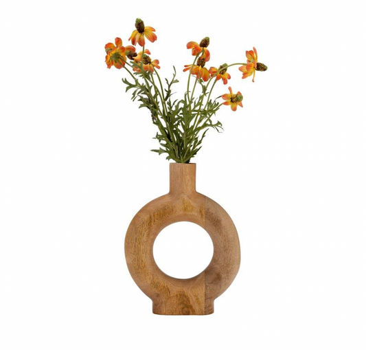 Wood Round Hole Vases (2 Sizes)