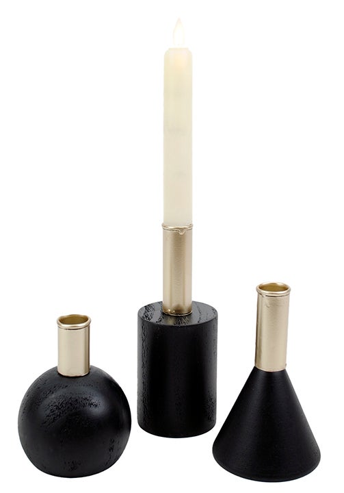 Modern black Taper Candle Holder