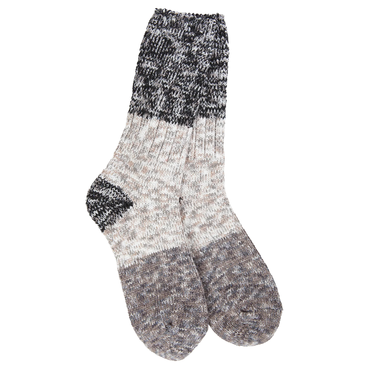 World's Softest Socks - Women's Weekend Ragg Crew. Stone CB Multi