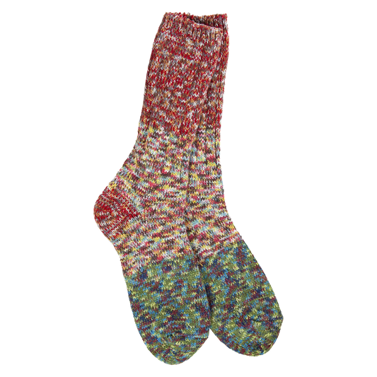 World's Softest Socks - Women's Weekend Ragg Crew Colorblock. Carousel Multi