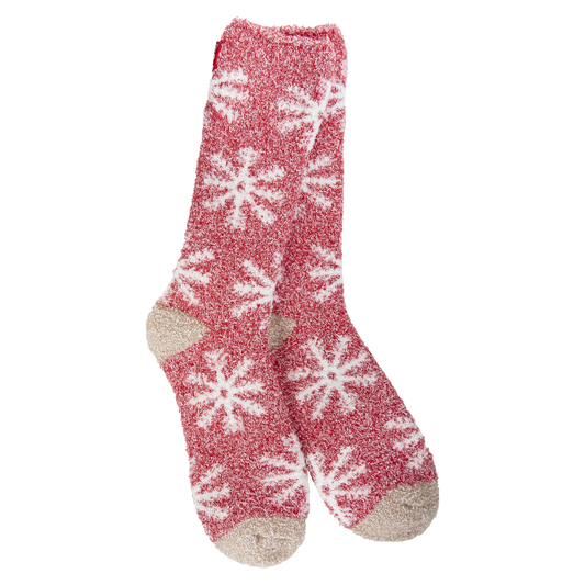 World's Softest Socks - Women's Holiday Cozy Crew. Snowflakes
