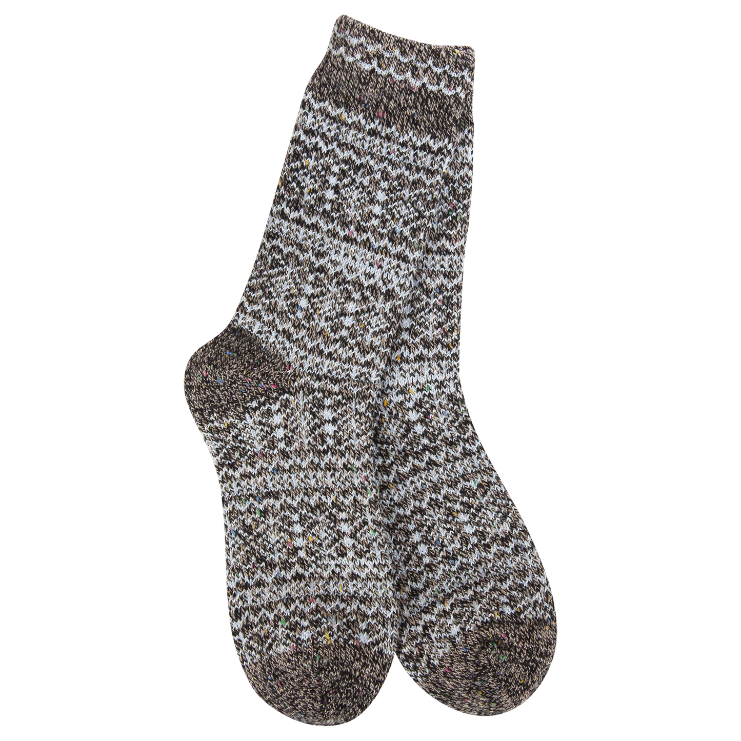 World's Softest Socks - Women's Holiday Confetti Crew. Blue Dark Confetti