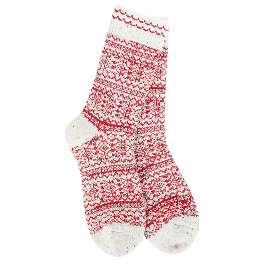 World's Softest Socks - Women's Holiday Confetti Crew. Peppermint Confetti