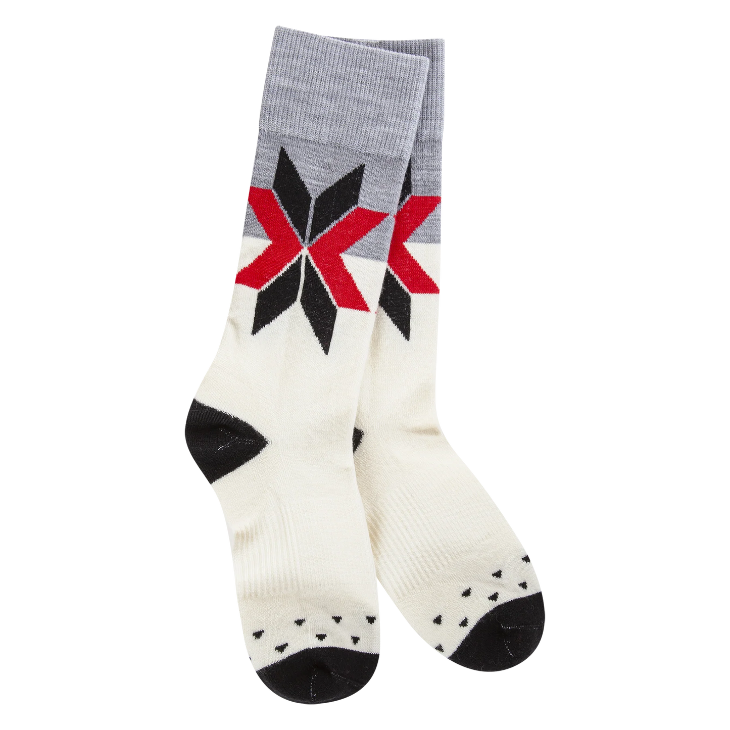 World's Softest Socks - Women's Woods Crew. Neutral Fair Isle