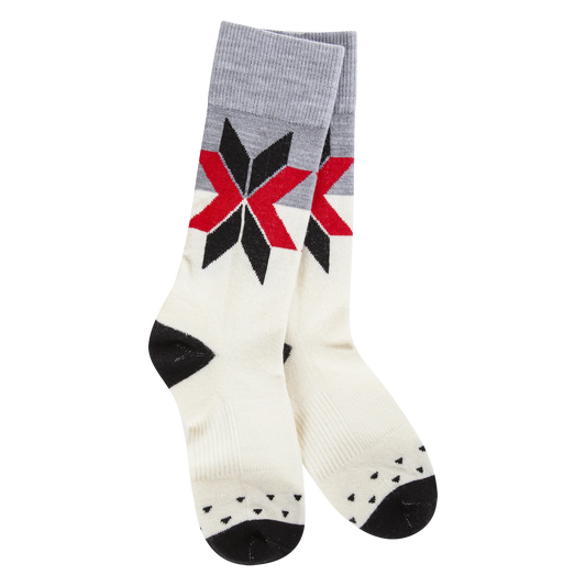 World's Softest Socks - Women's Woods Crew. Neutral Fair Isle