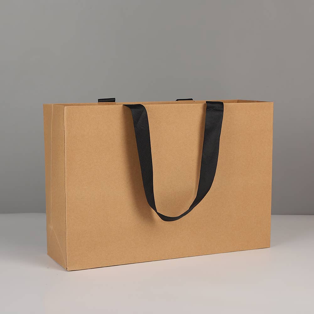 Premium Threaded Rope Kraft Brown Paper Gift Bag