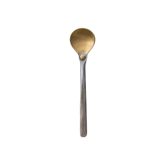 Creative Co-Op - Brass Spoon w/Hammered Aluminum Handle, Matte Finish