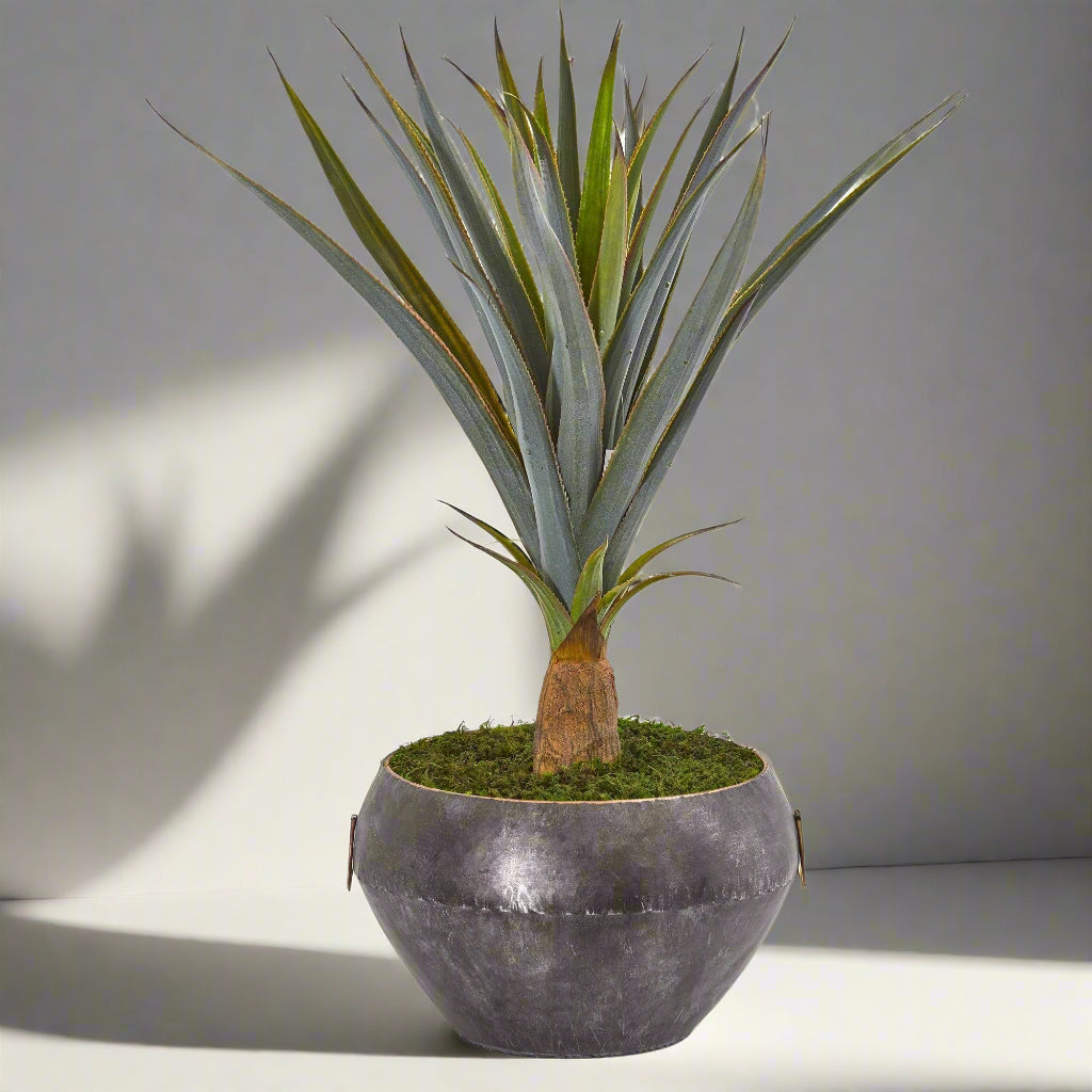2.5’ Agave Artificial Plant in Metal Bowl
