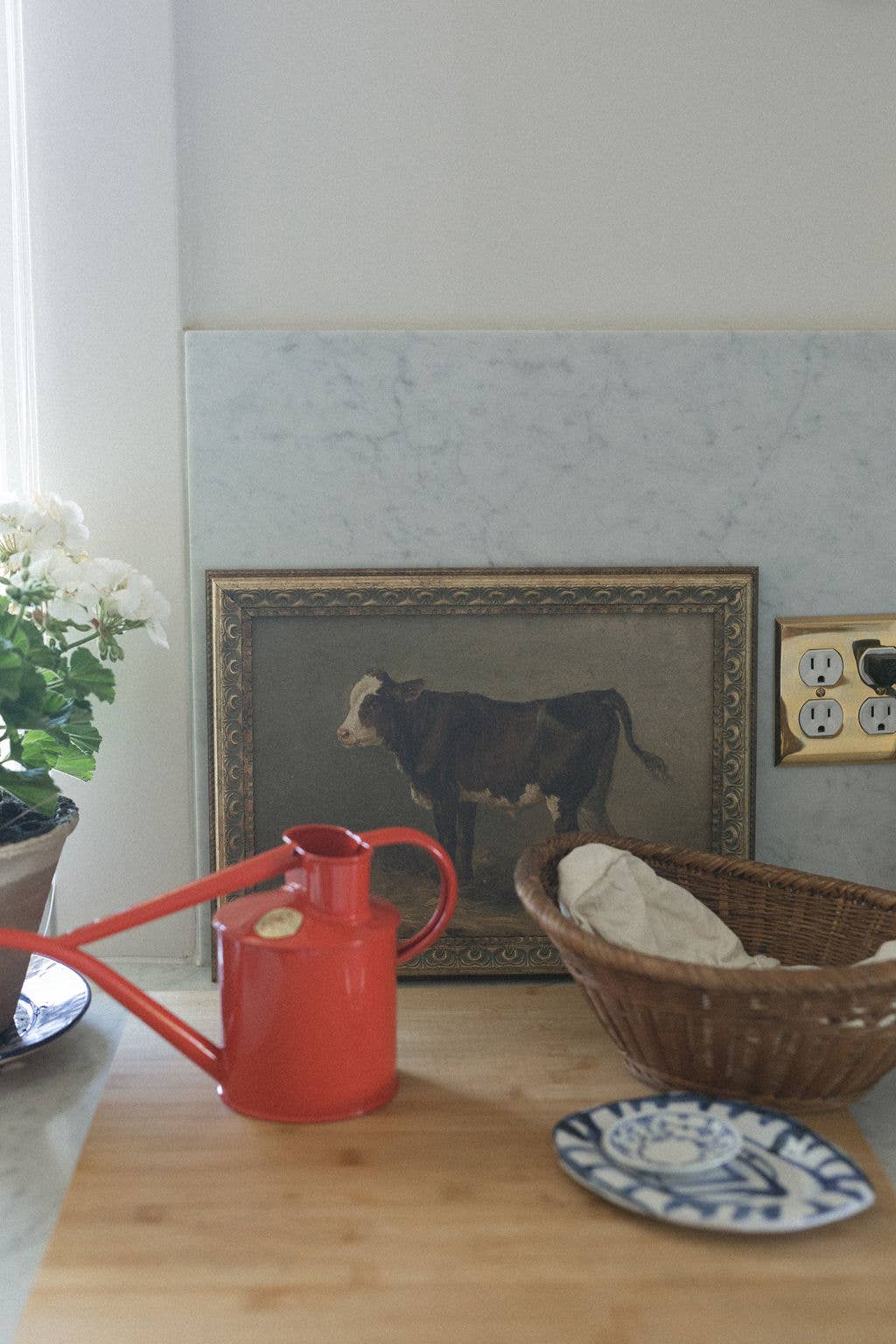 Petal Lane Home - Vintage Calf Framed Antique Art
