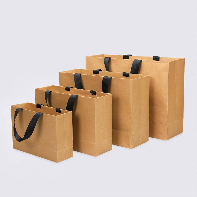 Premium Threaded Rope Kraft Brown Paper Gift Bag