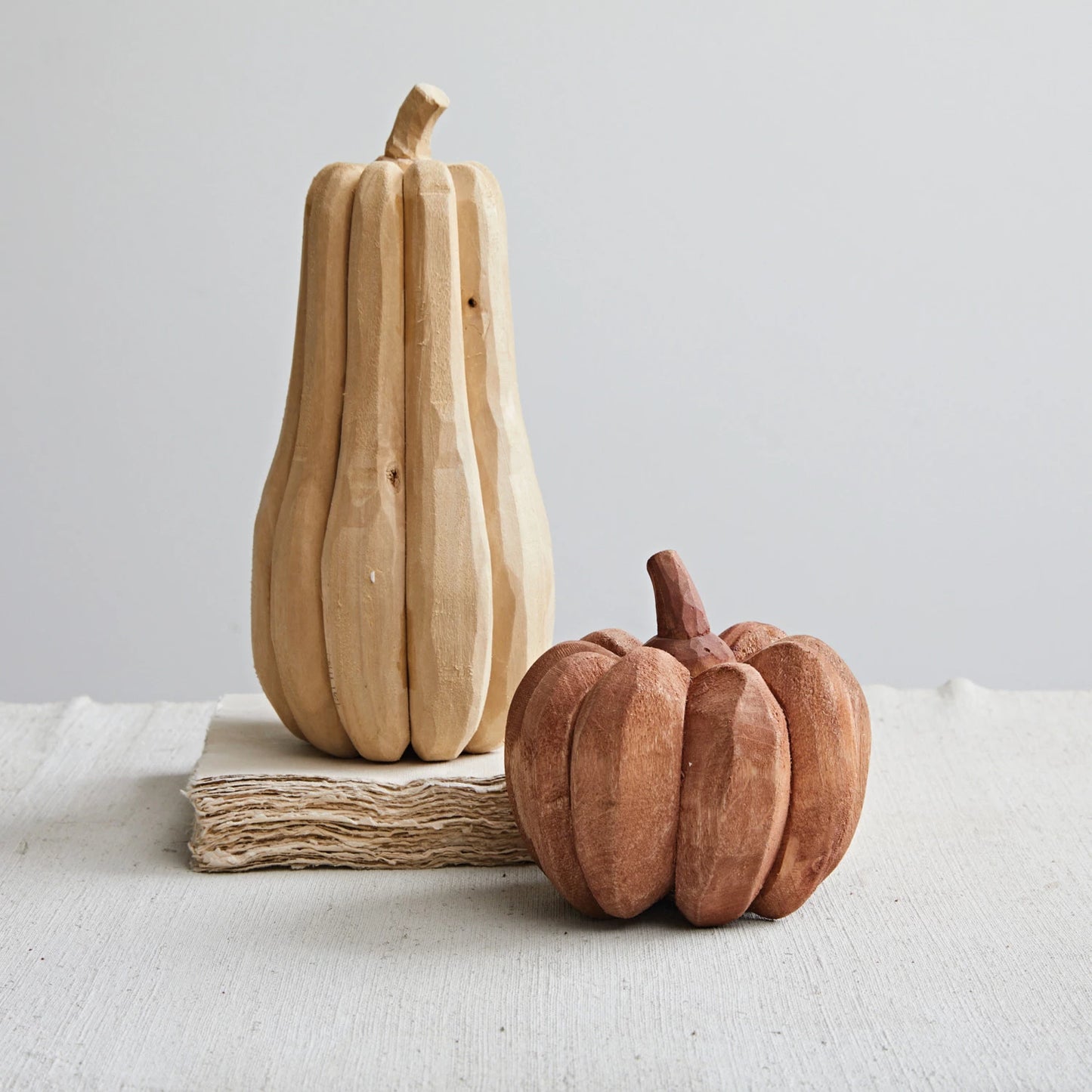 Poplar Wood Pumpkins - Orange