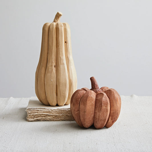 Poplar Wood Pumpkins - Orange