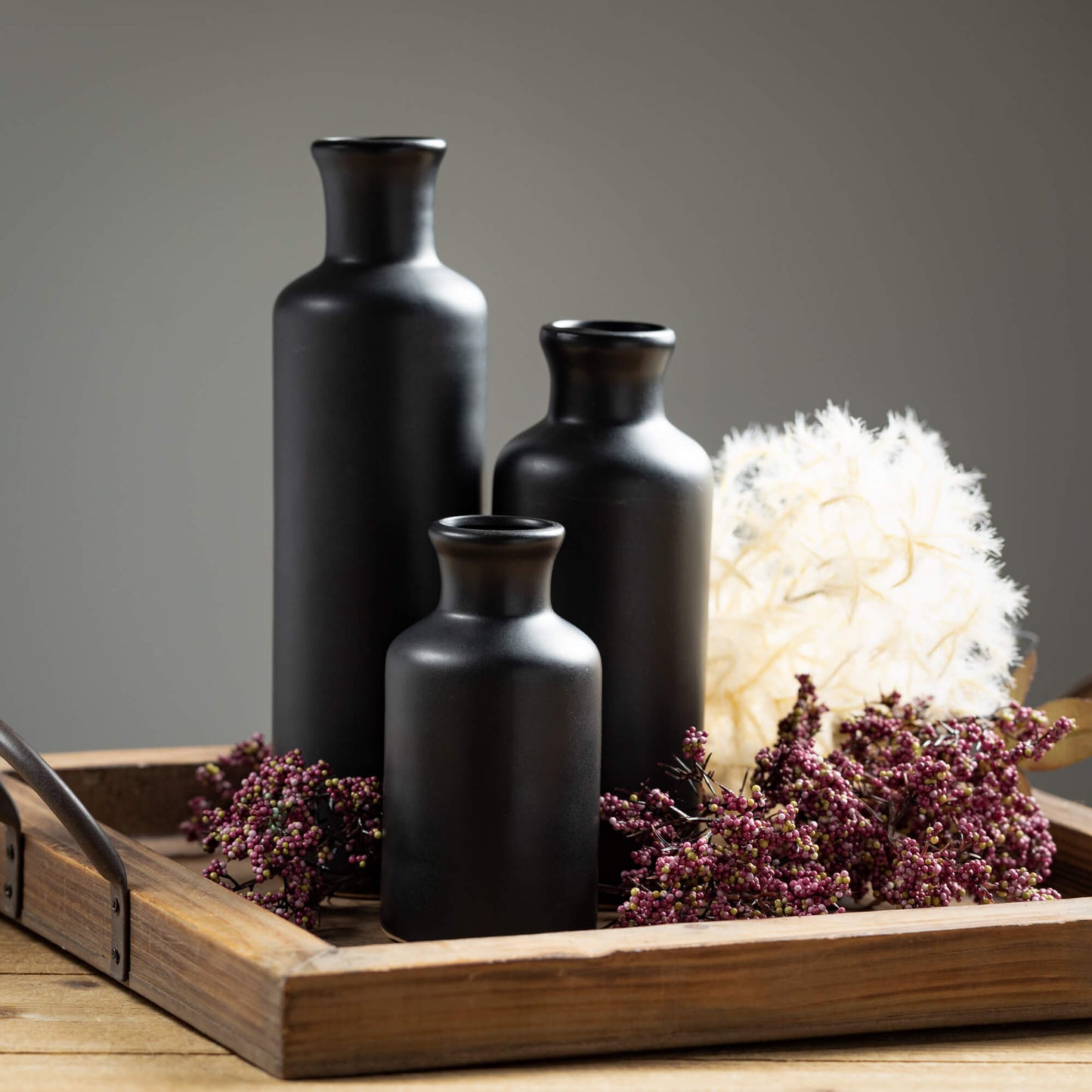 Matte Black Vases (3 Sizes)