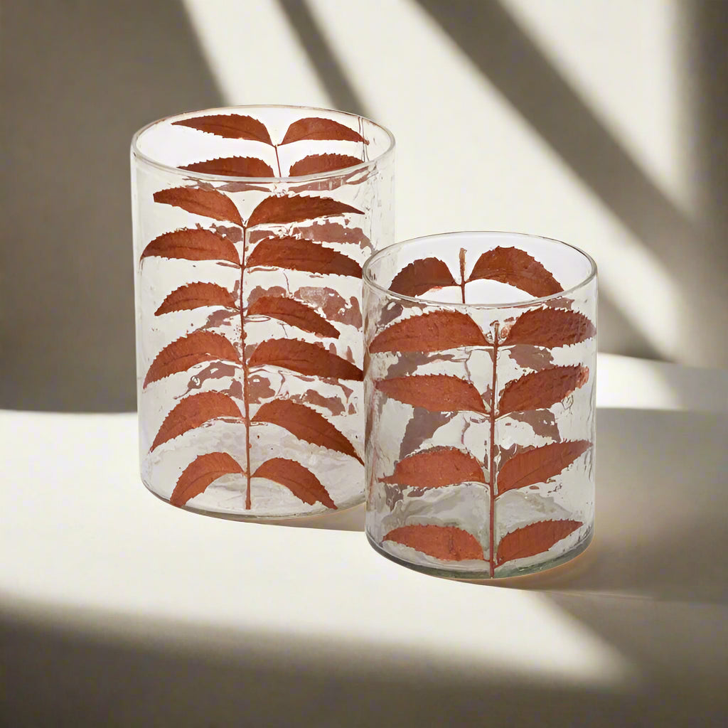 Copper Leaves Votive Holders (2 sizes)