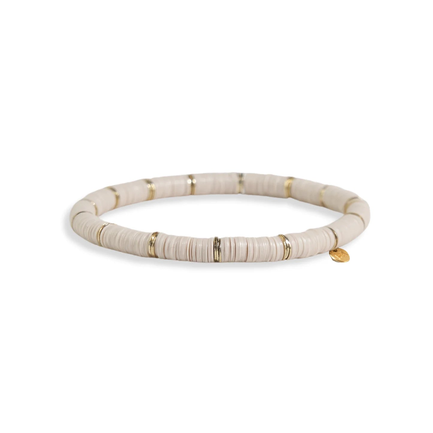 Grace Half and Half Color Block Stretch Bracelet Cream