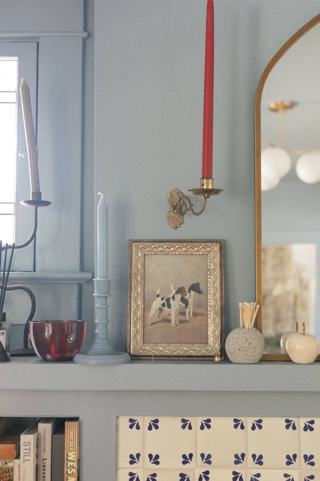 Petal Lane Home - Two Fox Terriers Framed Antique Art