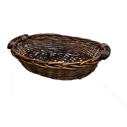 Oval Willow Tray 12"  Dark Brown Finish