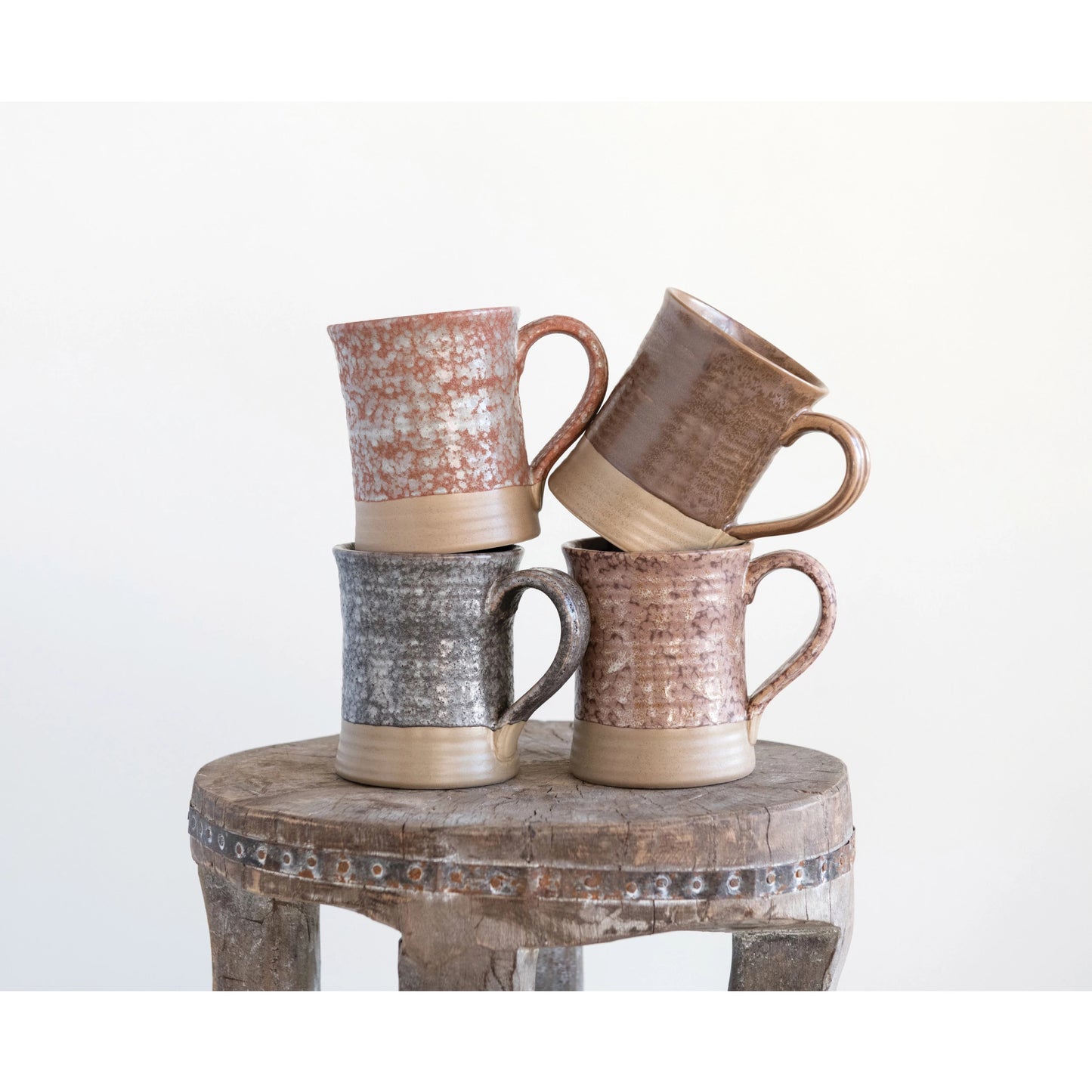 Stoneware Mug w/Glaze (4 Colors)