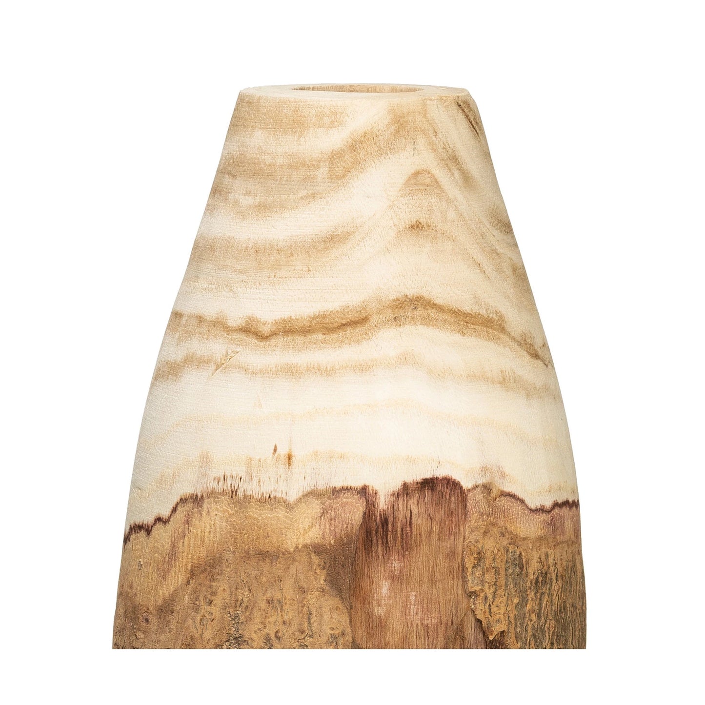 Creative Co-Op - Paulownia Wood Vase w/Live Edge