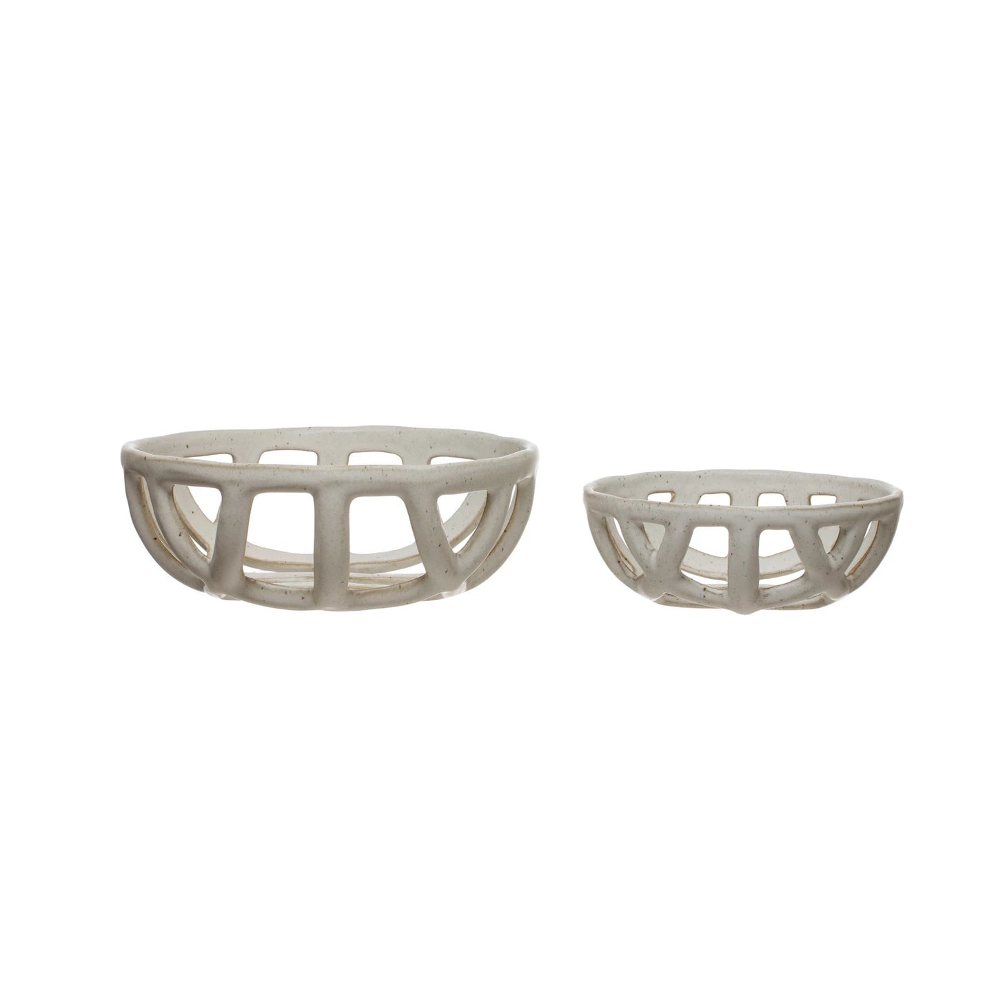 Handmade Stoneware Basket Bowl