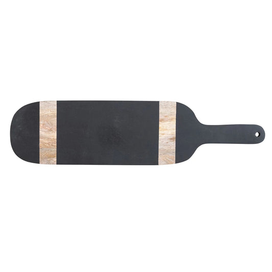 Creative Co-Op - Mango Wood Cheese/Cutting Board w/ Stripes & Handle