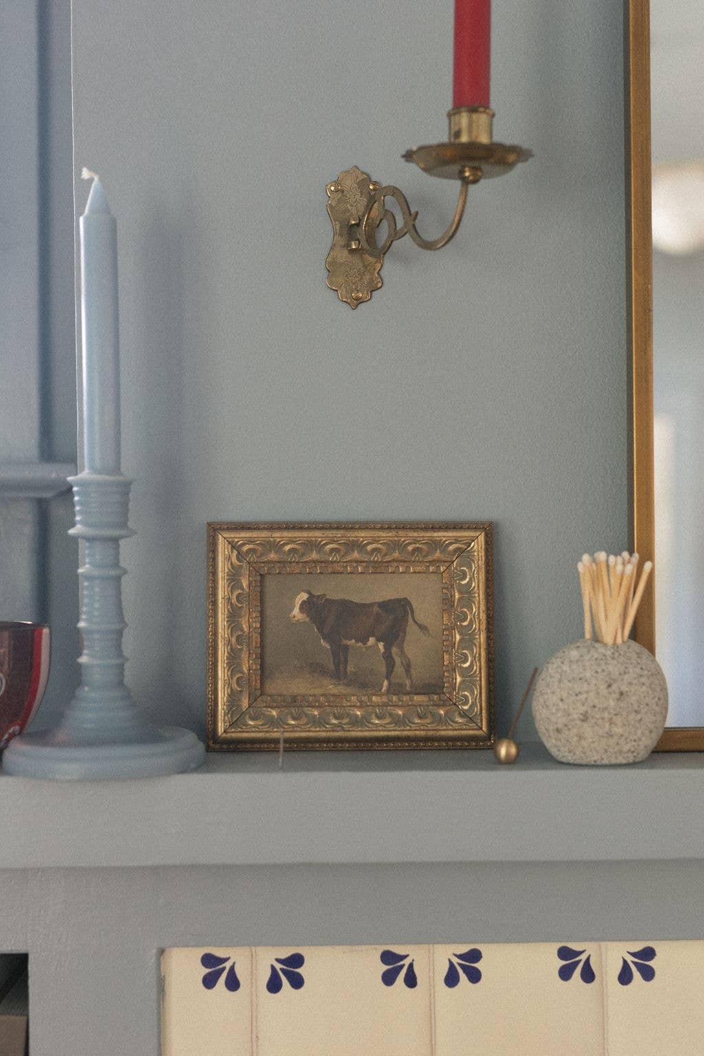 Petal Lane Home - Vintage Calf Framed Antique Art