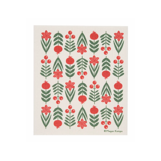 Swedish Dishcloth - MK Holiday Blooms