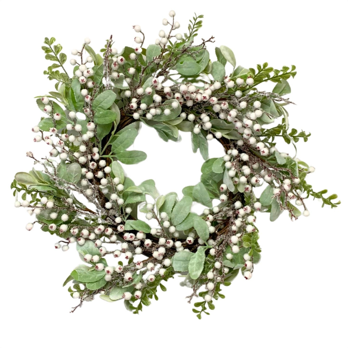 Winter Frost Lambs Ear Boxwood Wreath 24"