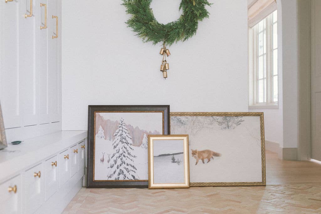 Petal Lane Home - Fox In Winter Framed Antique Art