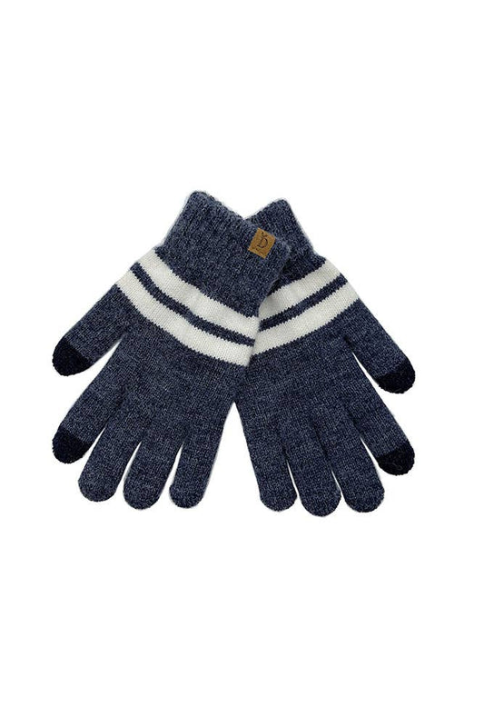 Super Soft Striped Knit Touch Gloves
