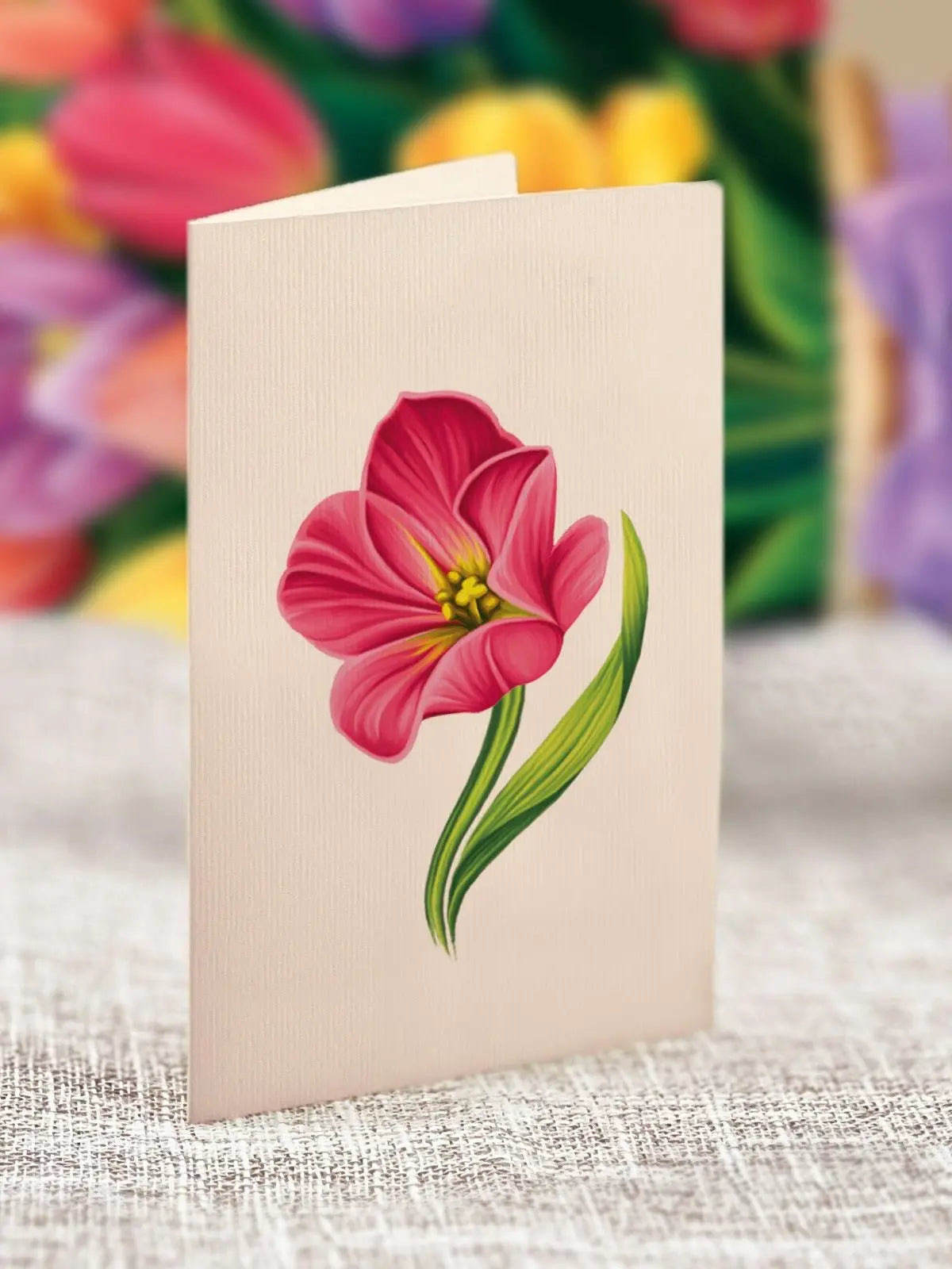 Freshcut Paper Festive Tulips - Pop Up Greeting Card