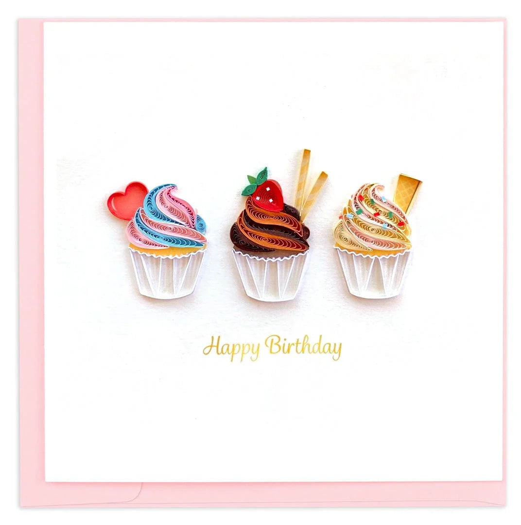 Cupcake Birthday - Quilling Greeting Card