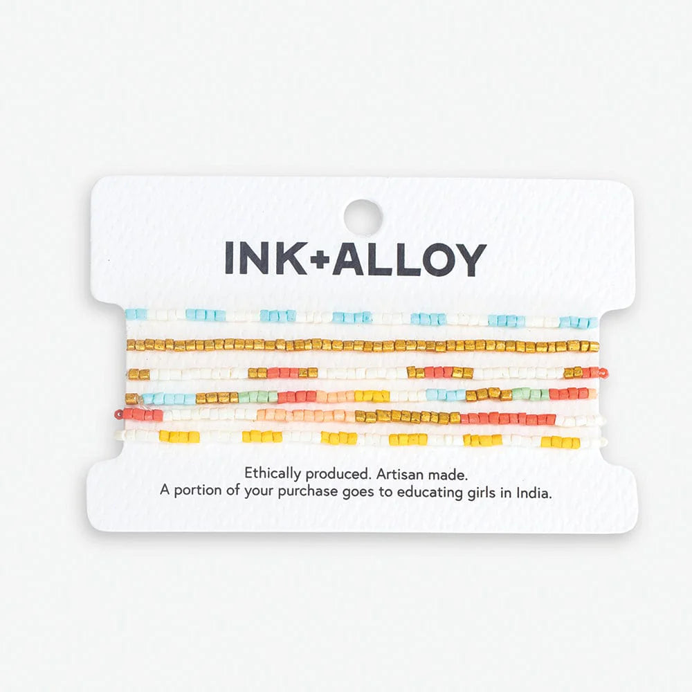 Ink + Alloy Macy Six Strand Luxe Beaded Bracelet Set Amalfi