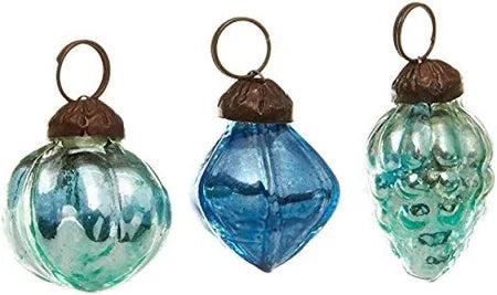 Ornament - Embossed Recycled Mercury Glass Ornament In Muslin Bag ( Set of 36)