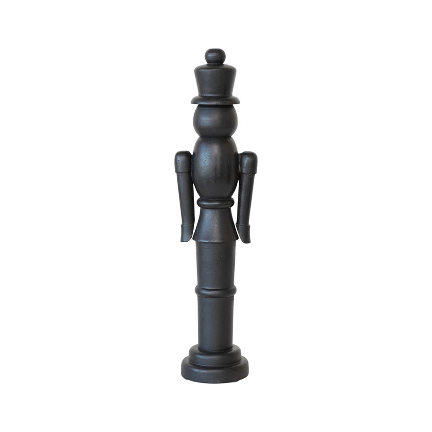 Mango Wood Nutcracker, Matte Black