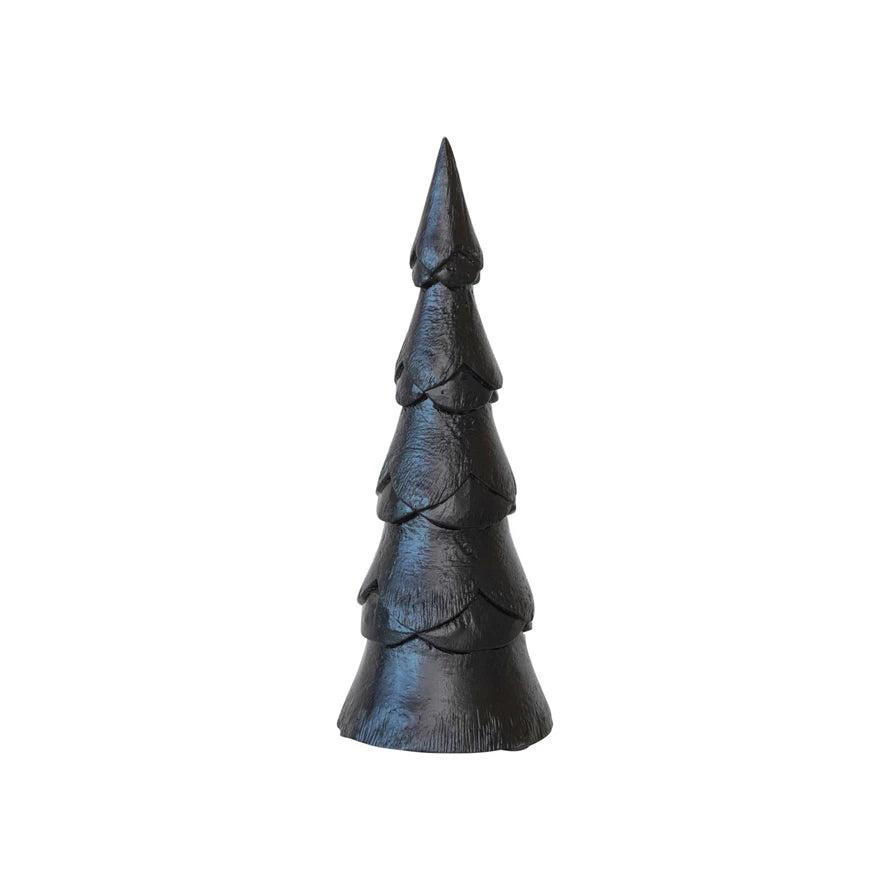 Hand Carved Mango Wood Christmas Tree with Design