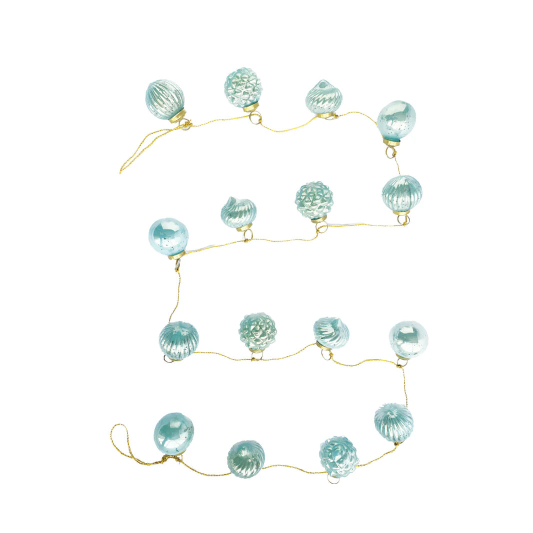Embossed Mercury Glass Ornament Garland