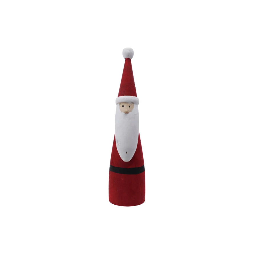 Round Paulownia Wood Santa's (2 sizes)