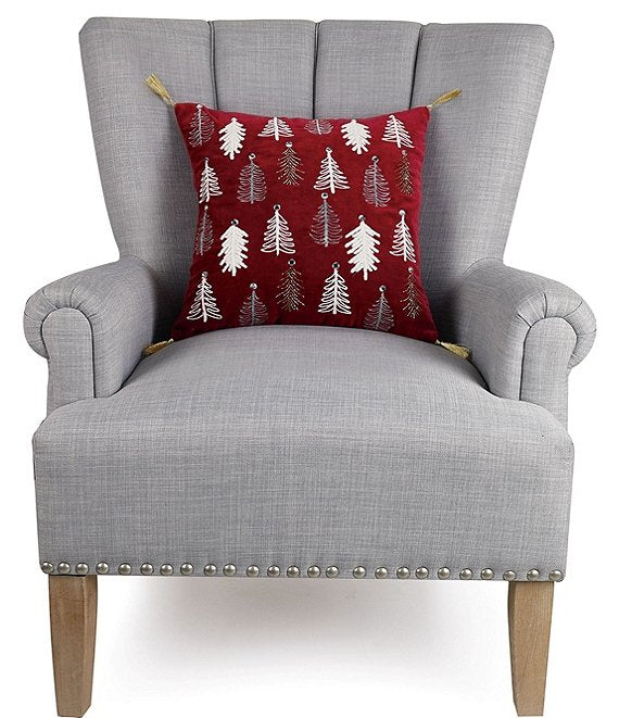 Gilded Trees Embroidered  Pillow