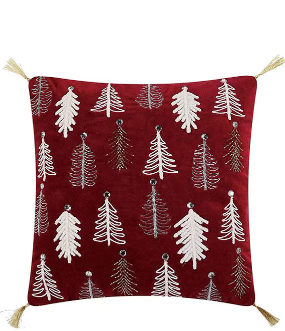 Gilded Trees Embroidered  Pillow