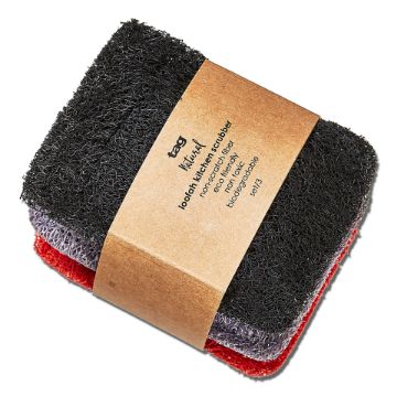 Loofah Kitchen Scrubber, Set of 3