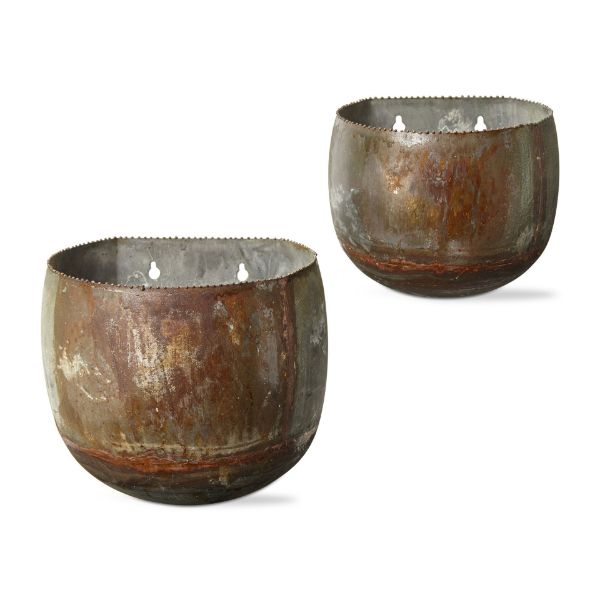 Rustic Beaded Rim Wall Planter