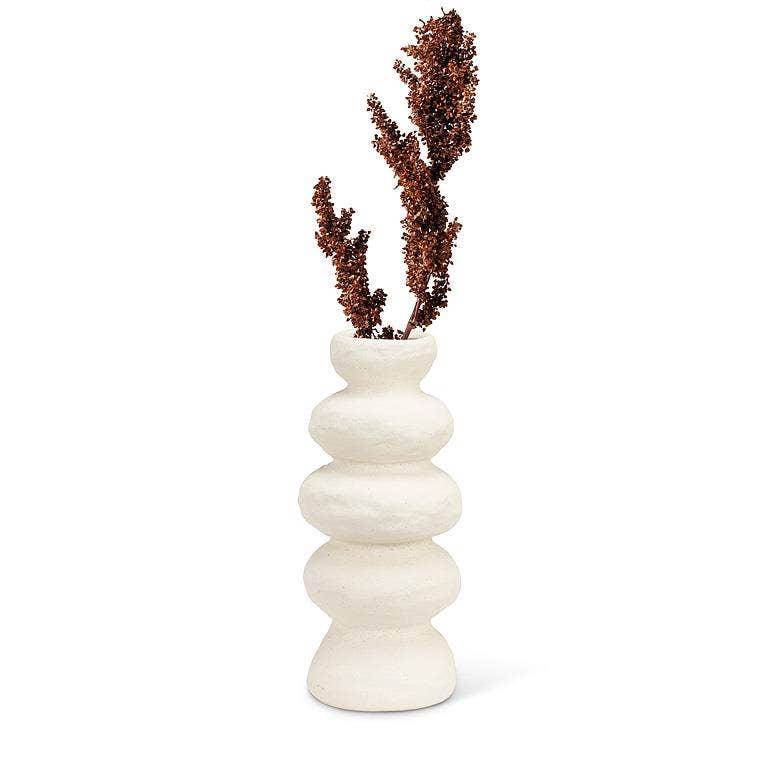 Abbott - Stacked Pebble Vase -Sand -12"H