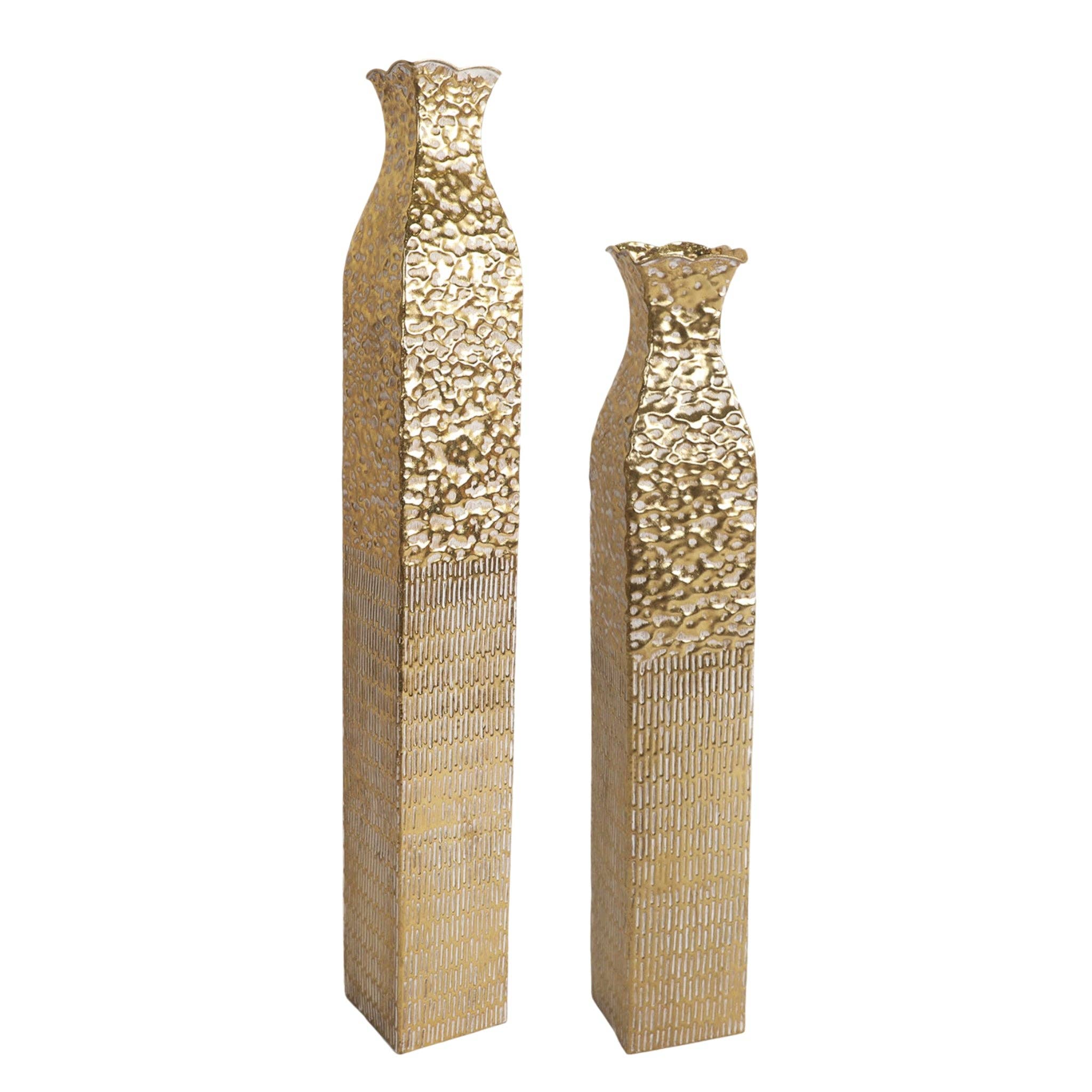 Gold Metal Decorative Floor Vases