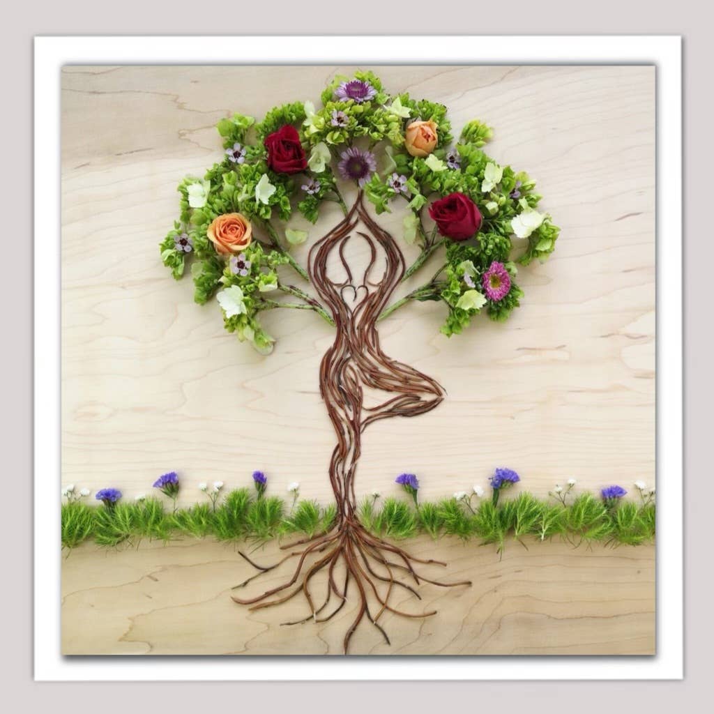 Sarah Smiles Creations - Tree Spirit • Floral Greeting Card • Yoga Tree Pose
