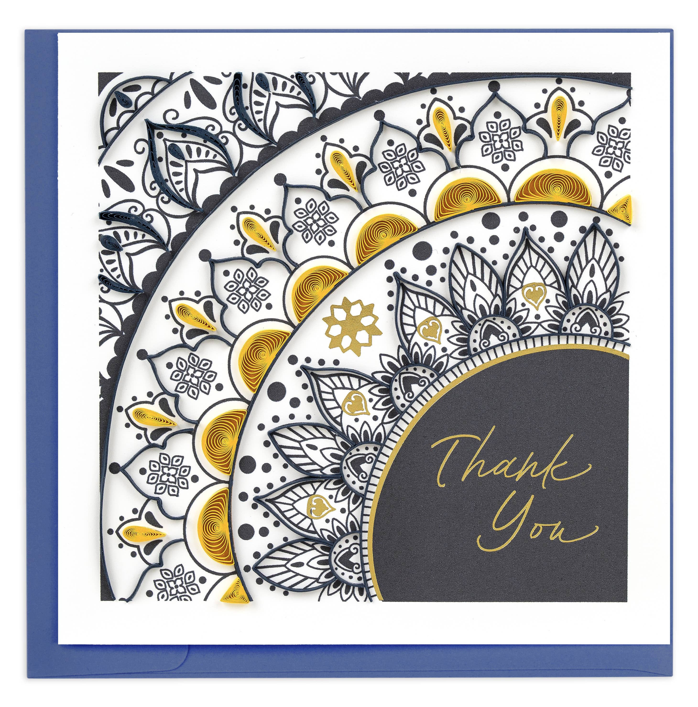 Quilling Greeting Card - Quilled Thank You Mandala